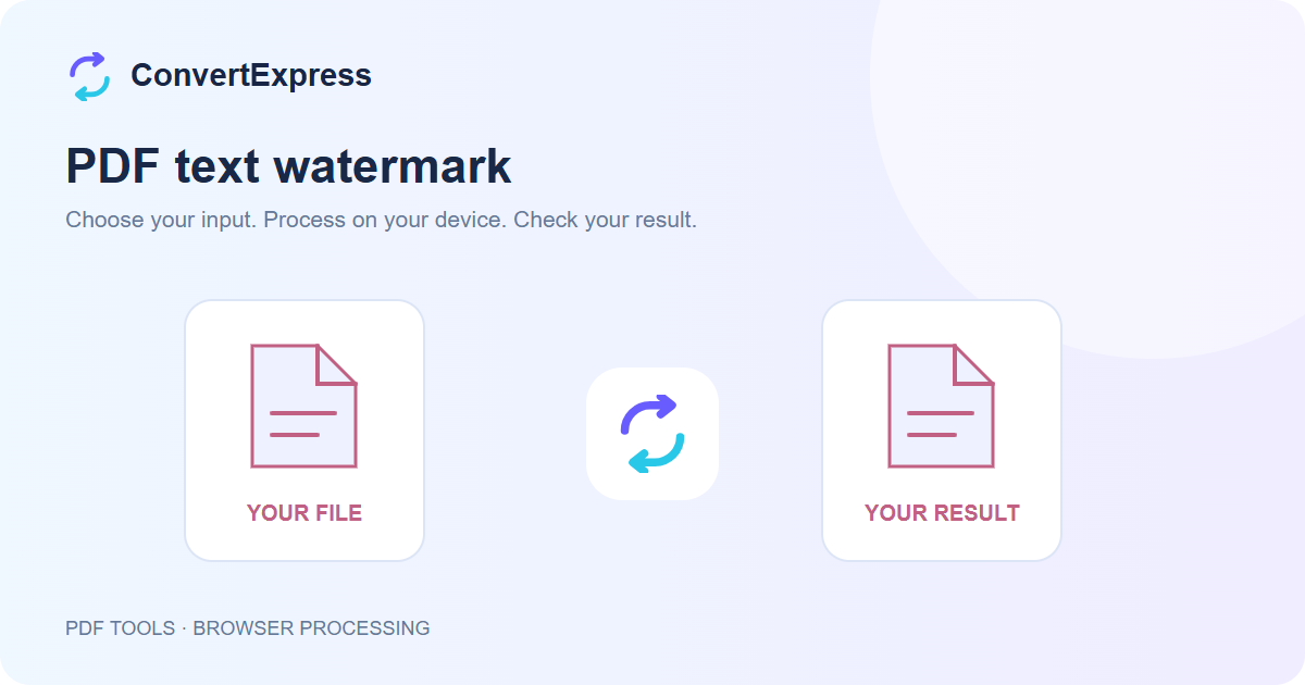PDF text watermark illustration showing a source file and a separate result